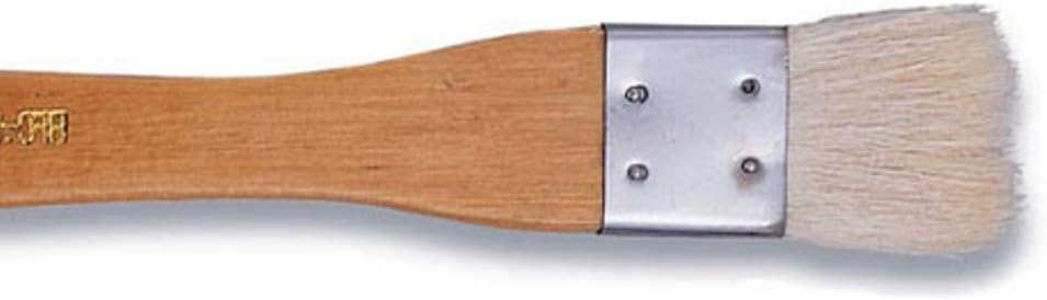Yasutomo Hake Flat Wash Brush with Metal Ferrule, Sheep Hair Bristles, 1 inch (BFC1)