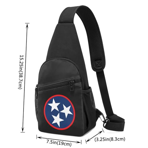 Tennessee Tri Star Flag，Fashion One-Shoulder Bag，Anti-Theft Crossbody Shoulder Chest Bag4