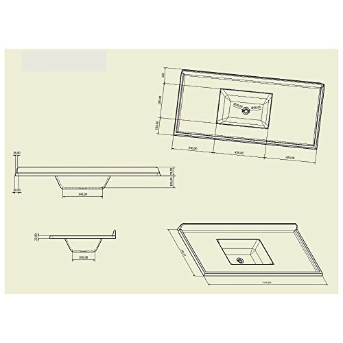 Pia Sintética Standart 120 X 55 Cm Pedra Preta Aj Rorato