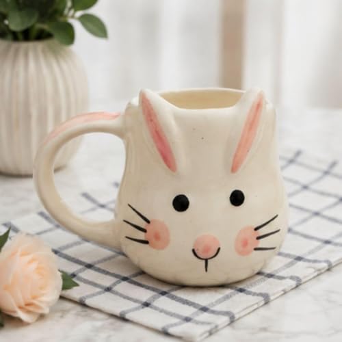 Image of Craftribal Ceramic Cute Rabbit Mug - 300 Ml Coffee Mug | Cute Gifts for Girls, Boys, Kids, Friends | Perfect for Tea, Milk, Hot Chocolate & Beverages | Birthday, Anniversary & Gifting Pack of 1