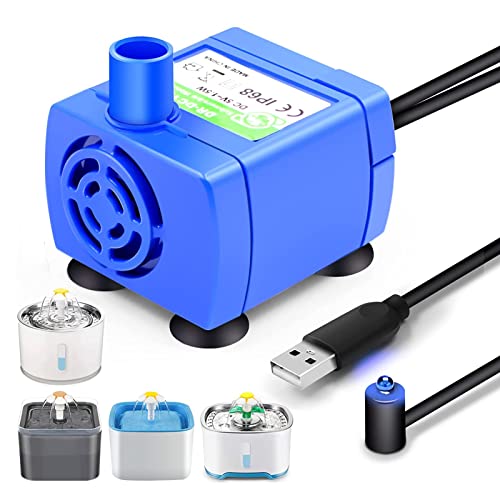 Pet Fountain Pump,UNISOPH Replacement Pump For Flower Cat Fountain Submersible Water Pump Ultra-Quiet Low Power Consumption Motor Electric Water Pump For Pet Water Fountains