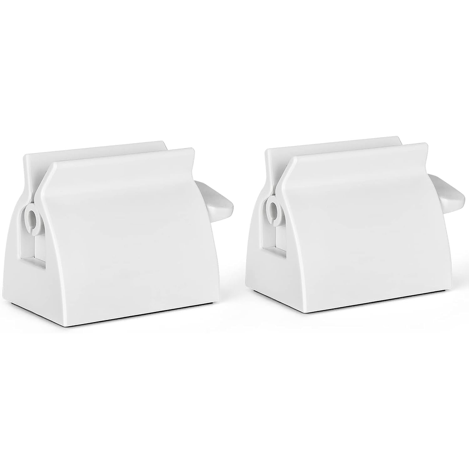 2pcs Rolling Tube Toothpaste Squeezer Toothpaste Seat Holder Stand for Bathroom Accessories（Milky）