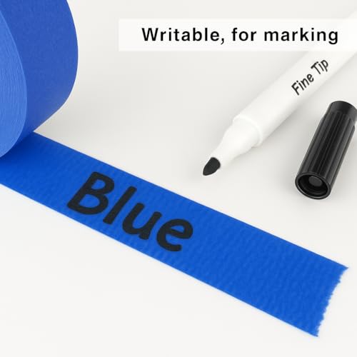 Image of 4 Pack Blue Painters Tape - Masking Tape 0.25 inch, 0.50 inch, 0.75 inch, 1 inch Wide - Multi-Surface, Smart Adhesion, Multi-Size Pack - 360FT Total - Paint Tape for DIY, Labeling, Art, Car (#3910)