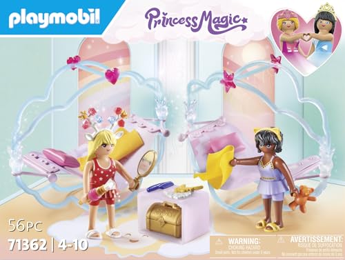 Playmobil 71362 Chambre de Princesses, Comprend Deux Princesses, Deux Lits à Bascule, Un Coffre et de Nombreux Autres Accessoires, Gamme Princess Magic pour Enfants dès 4 Ans