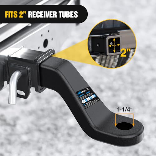 Image of Nilight Forged Trailer Hitch Mount Fits 2 Inch Receiver Square 5 /8 inch Hitch Pin Clip 17000 lbs 4 inch Drop, 1-1 /4 inch Hole, Gloss Black Powder Coat