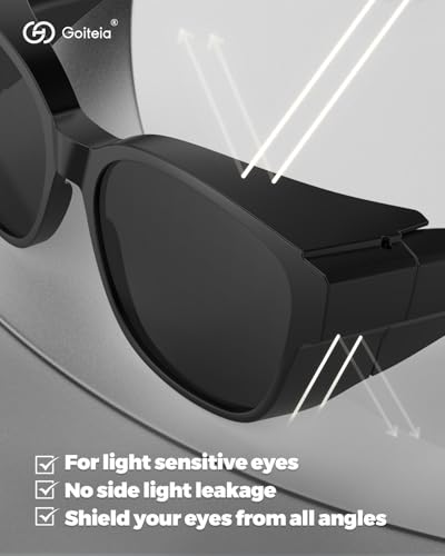 Goiteia Large Cataract Sunglasses over Glasses Men Women-Polarized Wrap Around Sunglasses with Side Shields-UV400 Protection3
