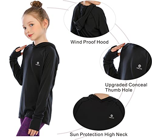 Girl's Athletic Hoodie,Light Weight/Long Sleeve/Thumb Hole/Dry Fit/SPF 4-12Year3