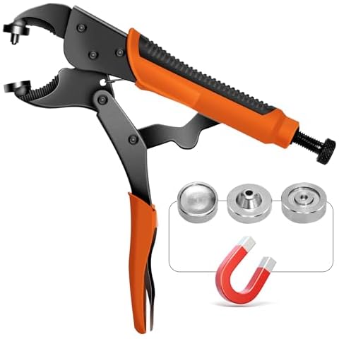 Heavy Duty Snap Fasteners Kit,【Upgraded Version】 Snap Pliers for Metal Snaps, CENOZ Canvas Snap Kit Tool with 2 Dies, for Fastening, Replacing Metal Snaps, Repairing Boat Covers, Canvas, SewingTarps Cover