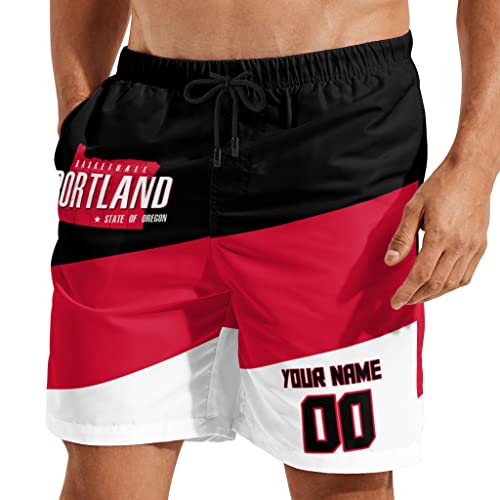 Custom Beach Shorts Basketball City Summer Swim Trunks Beachwear Pants Add Name & Number Personalized Gifts for Men Youth2