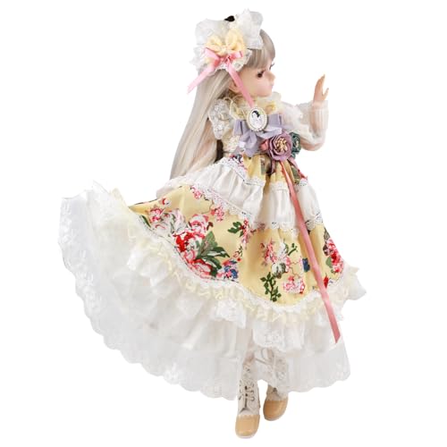 Muñeca BJD 1/4 45cm Vestido Princesa Vintage Gris miniatura 2