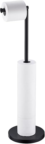 BAGNOLUX Soporte de papel higiénico para baño con reserva, soporte de rollo de papel higiénico de acero inoxidable SUS304 resistente (negro mate)