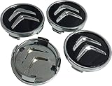 Coche tapacubos Central para Citroen C3 2009-2013 Aluminio y Material ABS Hecho de Centro Tapas de Rueda de Centro Centrales Centro Tapacubos para Tapas con Alta Resistencia a la Temperatura