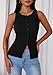 PRETTYGARDEN Women's Ribbed Tank Tops Summer 2025 Open Front Button Down Sleeveless Shirts Going Out Spring Fashion Vest Tops(Black,Small)