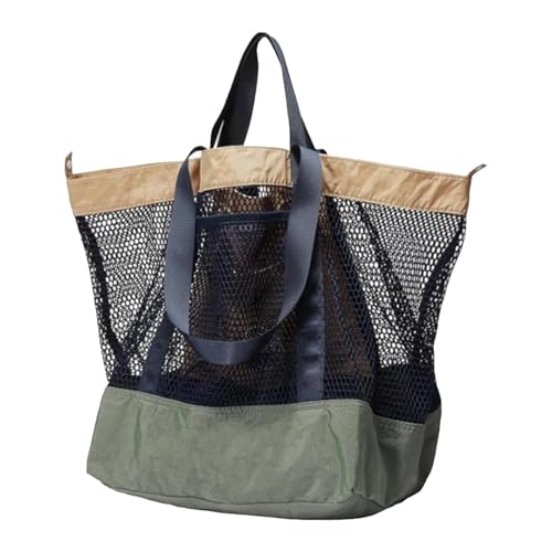 Mesh Beach Bag Travel Handbag Convenient for Women Men Large Beach Tote Shoulder Bag for Vacation Outdoor Swimming