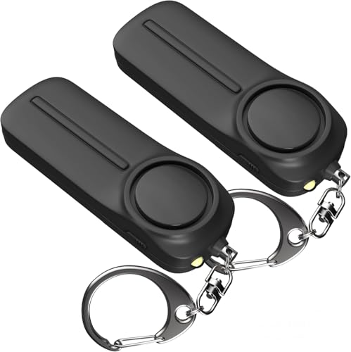 防犯ブザー【2個入り 黒+黒】防犯アラーム 130dB 大音量 LEDライト付き 防水 防犯ベル 小学生 男の子 女の子 子供 女性 シンプル 防犯 ブザー/ 防犯グッズ ランドセルに付ける