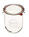 Weck Tulip Jar - Sour Dough Starter Jars for Sourdough - 1 x WECK 745 Large Clear Jar with Wide Mouth - 1 Liter Includes Glass Lid, rubber seal and steel clips