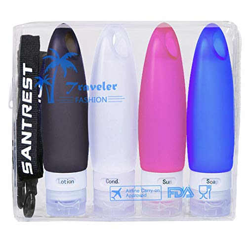 Gym Refillable Bottles Leak Proof Camping Travel Containers With Shower Lanyard ,3.3Oz Tsa Approved Squeezable Silicone Travel Tube Set For Gym Shampoo Lotion Soap #TOP1