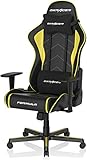 DXRacer Formula Gaming Chair, Top-Notch Synthetic Leather, 3D Armrests, Adjustable Recline with Memory Foam Headrest and Lumbar Support, Standard, Black & Yellow