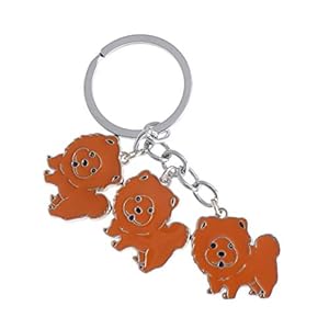 Homoyoyo Hond Drie Sleutelhanger Ring Voor Kegi Hanger Tas Decoratieve Opknoping Sleutelhanger Sleutel Chow Bruin…
