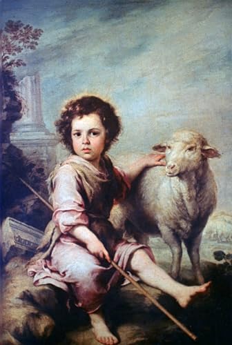 Le Bon Pasteur de Murillo pour habiller un grand mur vide impression d'art deco 60x90