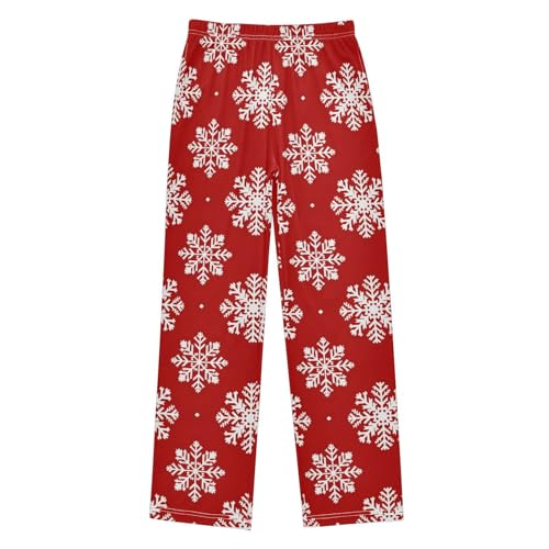 Christmas Pajama Pants Tile Red Snow Tile Long Sleep Pants Lounge Bottoms