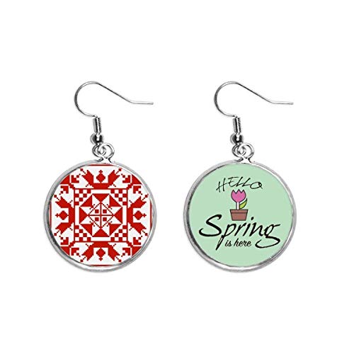 Pendientes de primavera estilo mosaico rojo de Rusia para looks de tarde y eventos