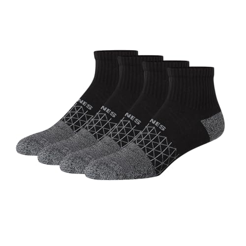 Image of Hanes Men's Socks, Absolute Comfort Cushioned Moisture-wicking Seamless Toe, 4 Pack, Ankle, Crew and Heel Shield Socks
