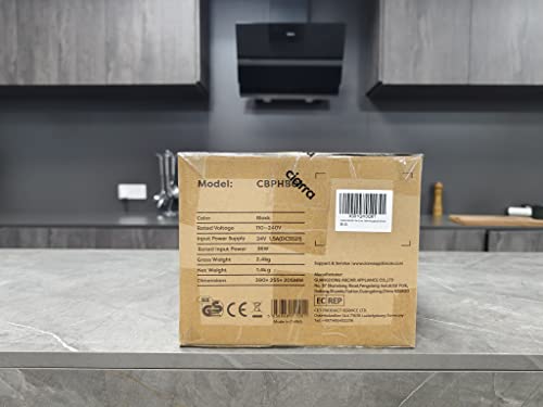 CIARRA CBPHW01 Portable Kitchen hood- 3-Stage Filtration & Dual-Speed 120 m³/h, Ultra-Quiet Mini Range Hood for Indoor/Outdoor Cooking, Home kicthen, BBQ, Camping, Travel - White