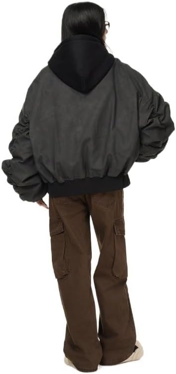 Two Retro Faux Winter Cotton Padded Jackets for Both Men Women Featuring Hooded Warm Coats