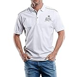 trendiges weiß engbers Herren Stylisches Poloshirt mit Applikation, 29216, Weiß in Größe L