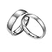 Mabohity Damen-Ring Titan-Ring Titanium 4mm Breit Poliert Gewölbt Ehering Verlobungsring Freundschaftsring Partnerring Paar Ringe, Silber, Größe 52