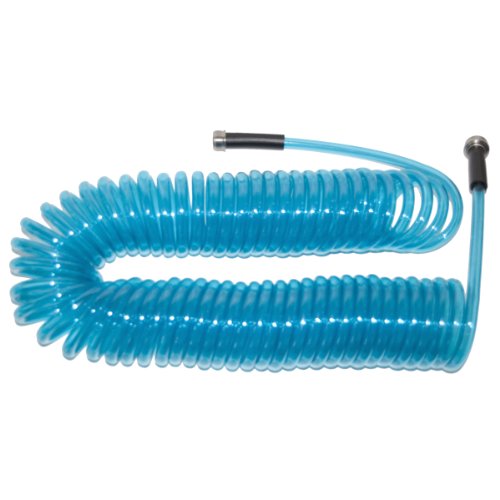 Plastair SpringHose PUW650B93OT-AMZ Light Polyurethane Lead Free Drinking Water Safe Recoil Garden Hose, Blue Translucent, 3/8-Inch by 50-Foot