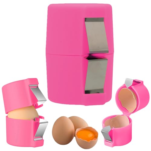 Egg Cracker Tool | Easy Shell Egg Opener | Handheld Egg Seperator Tool | Perfect for Baking, Scrambled Eggs & Omelets – No Mess, No Shell Pieces (Pink - 1 Pc)