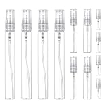 Debbery 12Pcs Mini Spray Atomizer Empty Bottles, Sizes in 2ml, 5ml, 10ml, Portable Mist Plastic Refillable Sample Bottle, for Travel, Perfume Sampling and Carrying Liquid Cosmetics