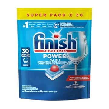 Finish Powerball Detergente para Lava Louças, Tabletes com Secante, 30 Tabletes