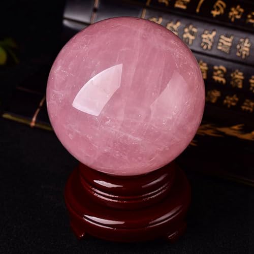 Cristal de quartz rose boule sculptée de 13cm, sculpture d'exception - 5