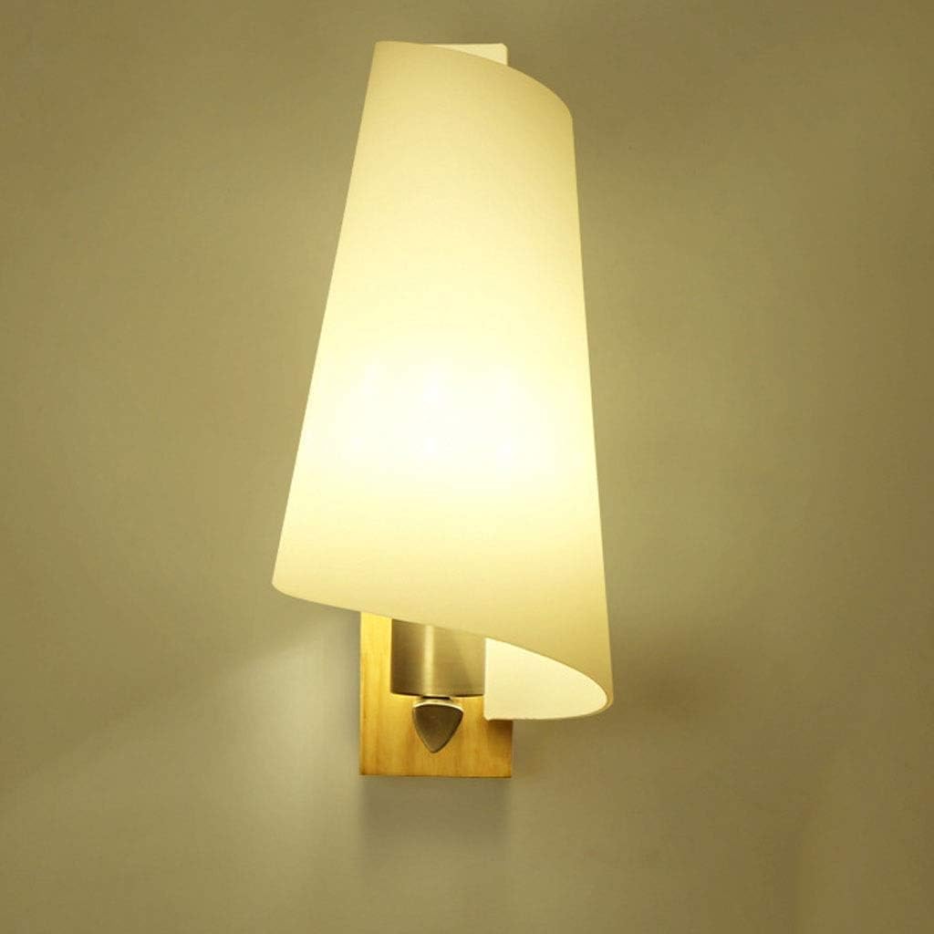 Modern Home Decoration White Rustic Wooden Wall Sconces with Milk Glass Ice Cream Shade Vintage Farmhouse Bedroom Wall Mount Light Nordic Indoor Light Fixtures for Bedside Living Room