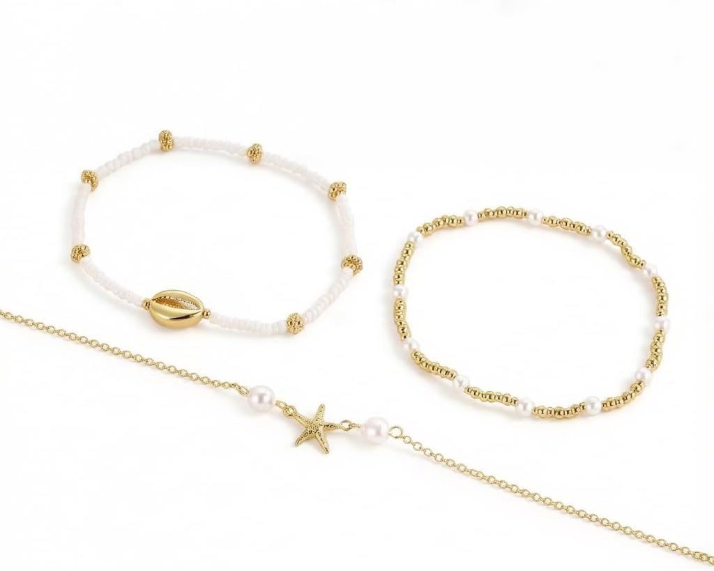 14K Silver/Gold Plated Anklet for Women – Trendy Waterproof Cuban Link Chain with Twist Satellite Beads, Dainty Non-Tarnish Adjustable Ankle Bracelet, Summer Beach Mothers Day Gifts