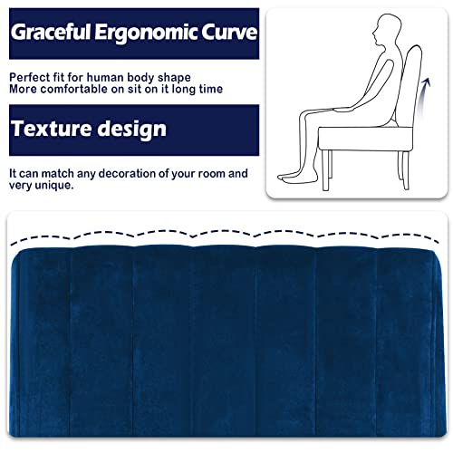 Image of STHOUYN Mordern Velvet Armless Accent Chair Decorative Slipper Chair Vanity Chair for Bedroom Desk, Corner Side Chair Living Room Furniture (1, Navy Blue)
