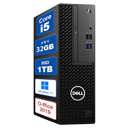 【整備済み品】デル 第10世代デスクトップパソコンOptiPlex 3080SFF又5080SFFデスクトップ高性能Corei5 10400/3.1~4.3GHz PC/Windows11 64bit/MS O-ffice 2019搭載 初期設定済/WIFI/Bluetooth/DP/HDMI/USB3.0/180日保証 (メモリ32GB+SSD1TB)