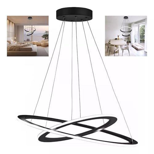 La Mejor Lista de Lámparas de araña comprados en linea. 47 Dardeor - 60W Lampara Colgante de Techo, Moderna Lámpara LED de Techo, 3000K/4000K/6500K Lampara para Cocina Techo, Luz de Araña Altura Ajustable, 2 Anillos Redondos para...