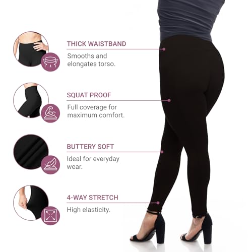 Image of SATINA High Waisted Leggings for Women - Comfortable and Stretchy in Versatile Sizes and Colors