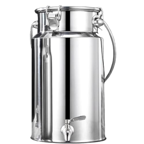 JYBNBBE Stainless Steel Airtight Milk Transport Can for Kitchen Liquid And Solid Storage (Liter 10L)
