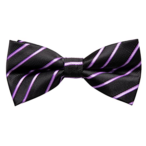 Image of Hi-Tie Bow Ties for Men Pre-Tied Pocket Square with Cufflinks Mens Bowtie Sets for Wedding Formal Party