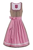 Edelheiss Damen Mini Dirndl 60er Taupe rosa Elinore 004126, Größe 38