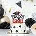 BOBYIYI Congrats Grad Cake Topper 2026 Graduation Party Decorations Class of 2026 Graduation Party Decorations for High School 2026 Grad Party Decor Black Red Glitter