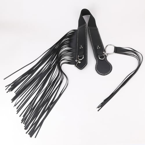 Faux Leather Fringe belt for Women Cowgirl Black Long Western Fringe Belt Punk Leather Waist Chain Tassel Belt4