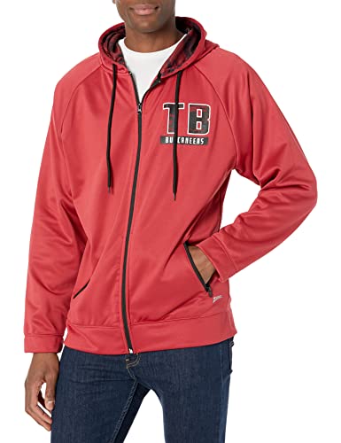 Zubaz Officially Licensed Men's NFL Full Zip Hoodie with Team Color Camo, Tampa Bay Buccaneers, Size Large