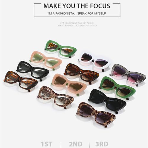 Lunettes de soleil oeil de chat léopard clair vintage et surdimensionnées - 3
