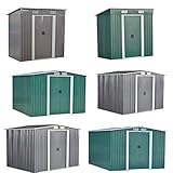 Outdoor Storage Metal Garden Apex Roof Storage Shed 6ft x 4ft/8ft x 4ft/ 8ft x 6ft/10ft x 8ft Green Or Grey Color - Image 9